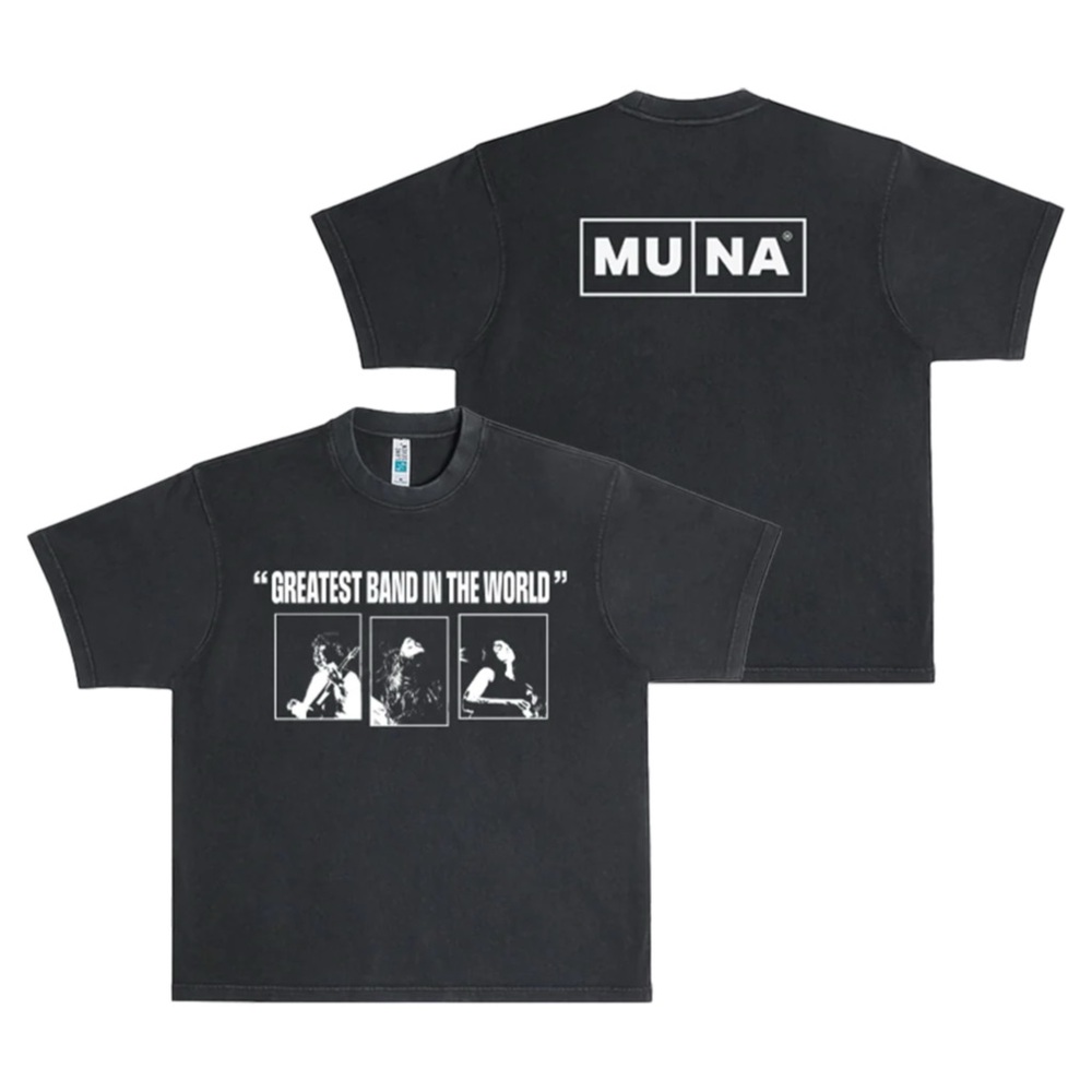 MUNA ‘Greatest Band in the World’ Photo Black Pigment Tee